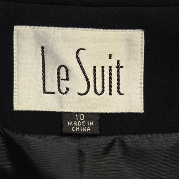 NWT LeSuit 2 Pc 10 Pleated Pants 2 Button Single Breasted Jacket Lined Dark Navy - Picture 13 of 16
